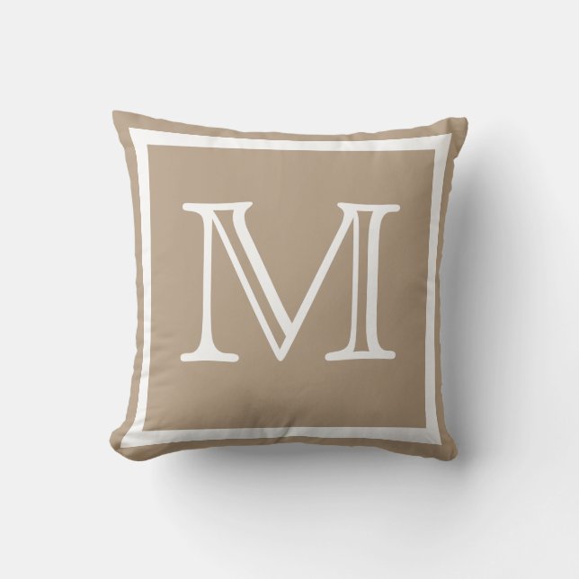 MONOGRAM Bbeige massif Tan taupe clair coussin (Recto)