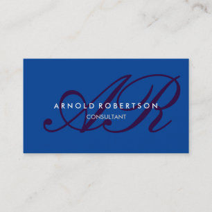 Monogram Blue Carte de visite tendance