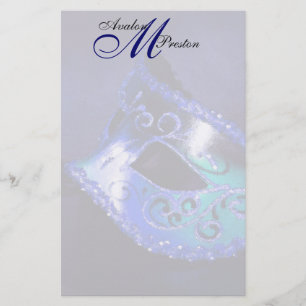 Monogram Blue Masquerade Mariage papeterie