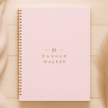 Monogram Blush | Elegant Gold Minimum<br><div class="desc">A simple stylish custom monogram design in a gold minimalist typographiy on an elegant pastel blush pink background. The monogram initials and name can easily be personalized along with the feature line to make a design as unique as you are! Le parfait poison de l'accessoire pour un instant.</div>