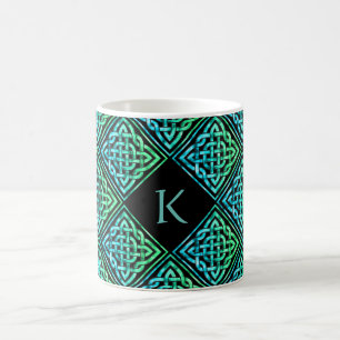 Monogram Celtic Knot - Blue Green Mug