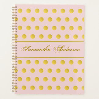 Monogram Chic Rose Gold Nom Polka Dot Planner