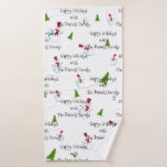 Monogram Christmas Snowman Towne<br><div class="desc">Apportez un peu de joie festive à la baignoire avec cette mignonne serviette monogrammée de bonhomme de neige.</div>