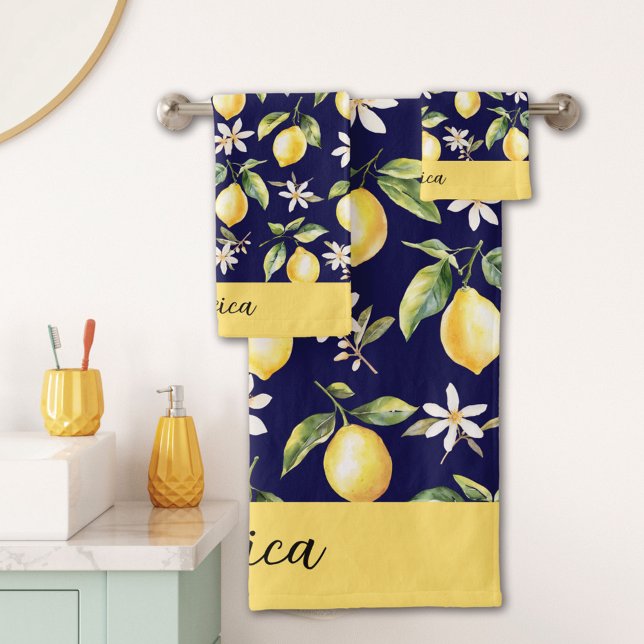 Monogram Citron Citrus Lemon Fruit Fleur Blanche B (In situ)