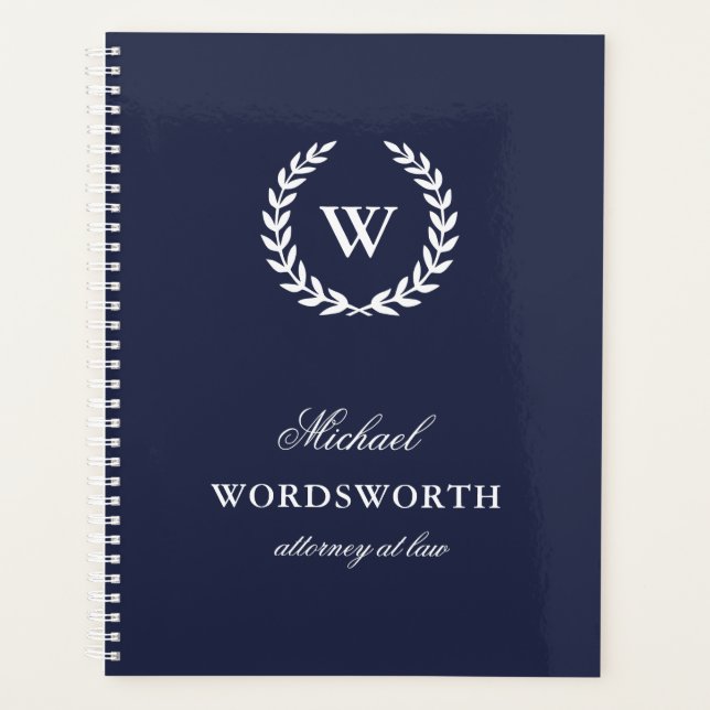 Monogram Classic Élégant Professional Blue Planner (Devant)