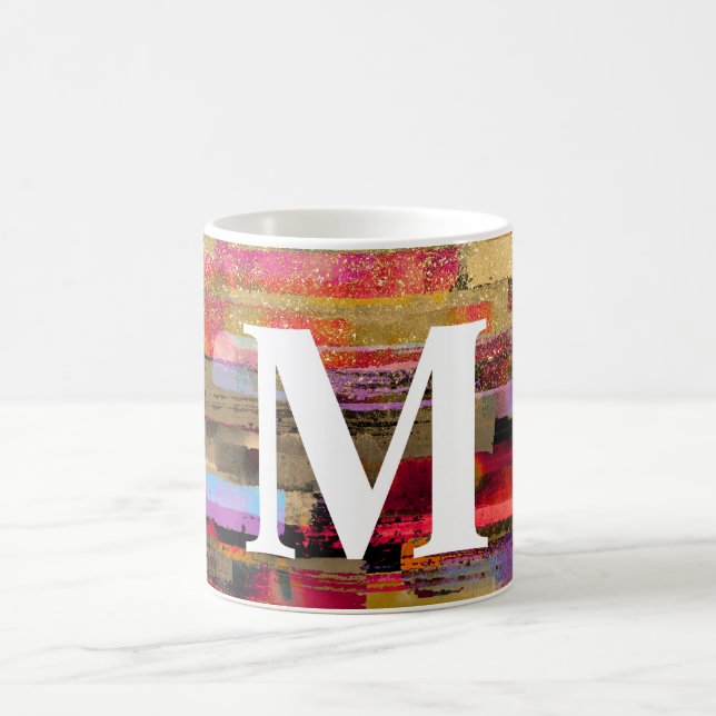 Monogram Colorful Abstract Mug (Centre)