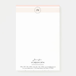 Monogram Coral Pastel Professional Post-it® Notes