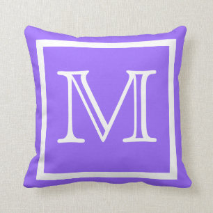 MONOGRAM Couleur vive clair violet coussin