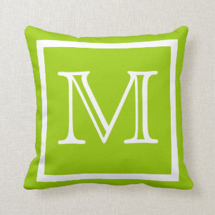 MONOGRAM coussin vert citron