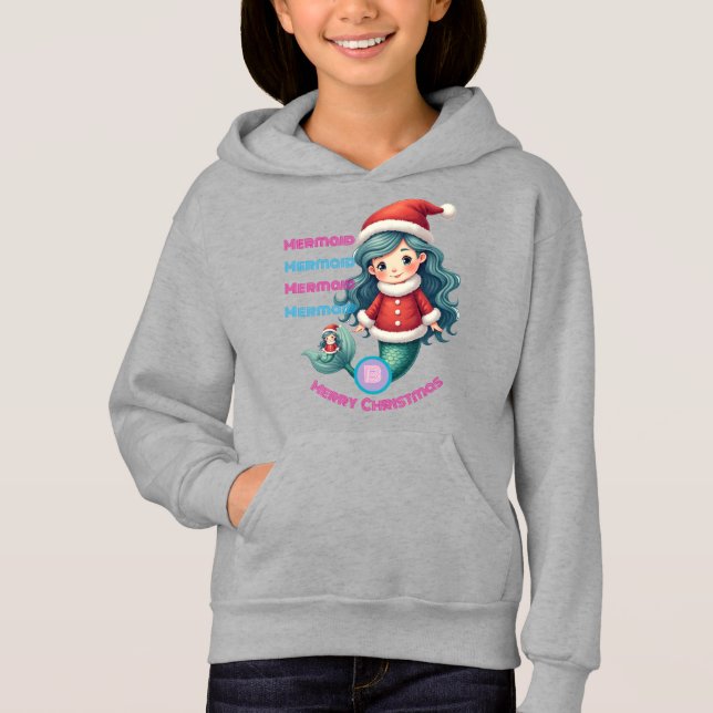 Monogram Cute Little Mermaid Célébrer Noël (Devant)