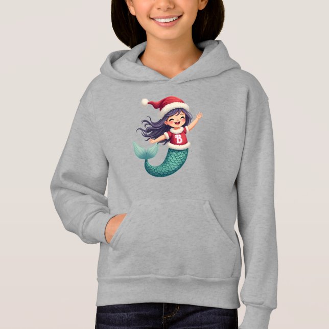 Monogram Cute Little Mermaid Célébrer Noël (Devant)
