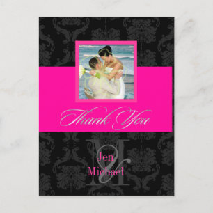 Monogram Damask, Merci Photo cartes postales,
