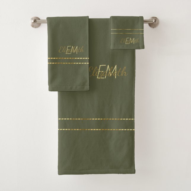 Monogram Gold Green Moderne minimaliste élégant (En situation)
