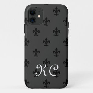 Monogram iPhone 11 coque avec fleur de lis motif