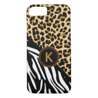 Monogram Leopard Zebra Imprimer coque iphone