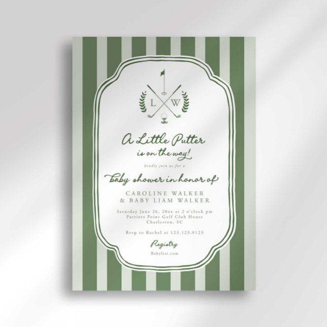 Monogram Little Putter sur le chemin Faire-part de (Créateur téléchargé)