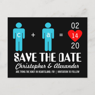 Monogram Love Couple Enregistrer les cartes de dat