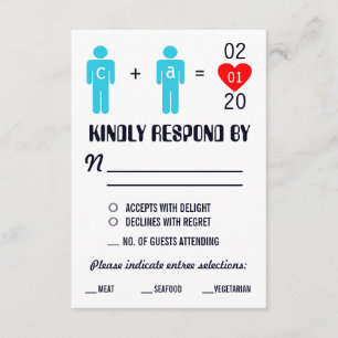 Monogram Love Couple Wedding Cartes RSVP