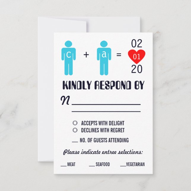 Monogram Love Couple Wedding Cartes RSVP (Devant)