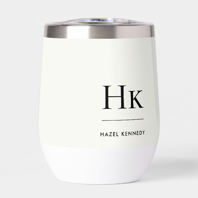 Monogram Modern Simple Elegant Ivory White Custom (Avant)