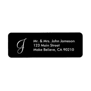 Monogram Mr & Mrs - Black Étiquette de adresse Mod