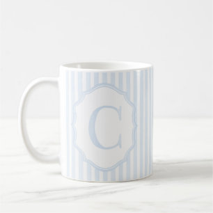 Monogram Mug Letter C, Blue Striped