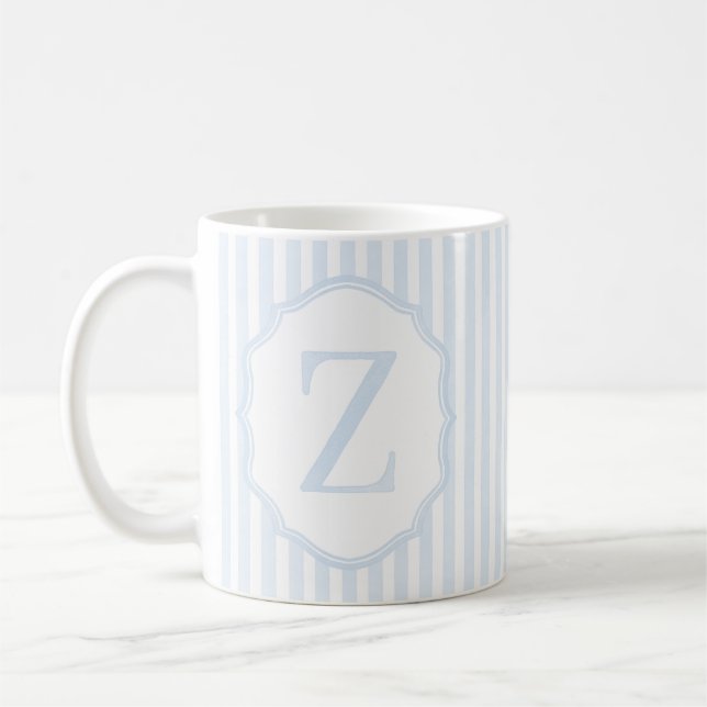 Monogram Mug Letter Z, Blue Striped (Gauche)