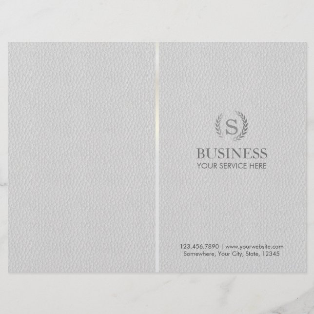 Monogram Silver Laurel Wreath Gris Cuir Bi-Fold (Devant)