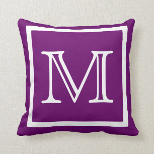 MONOGRAM Solid Purple Graphe plain coussin
