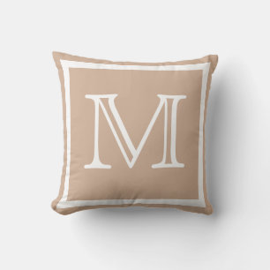 MONOGRAM Solide Tan taupe simple coussin