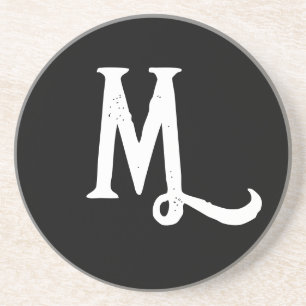 MONOGRAM STYLISE SCRIPT DESSOUS DE VERRE SANDSTONE