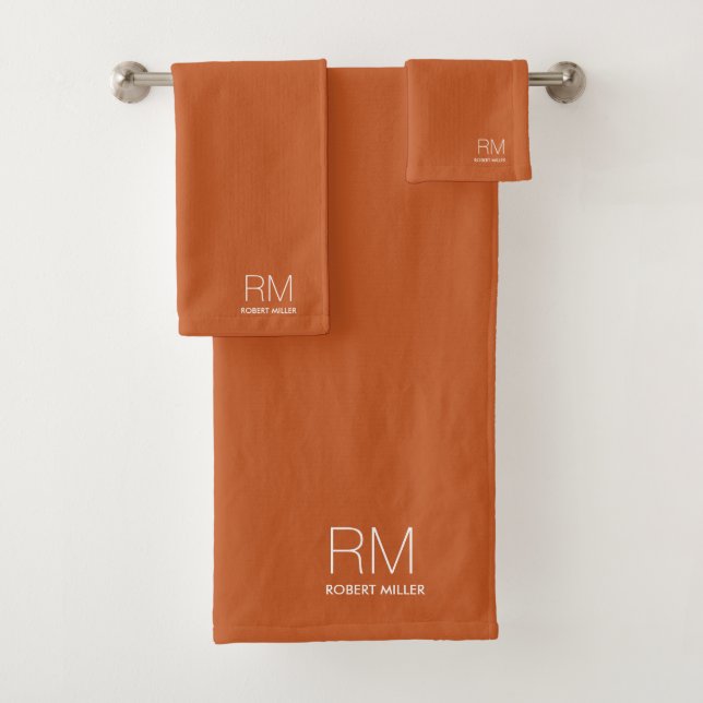 Monogram Terra Cotta Moderne Minimaliste Élégant (En situation)