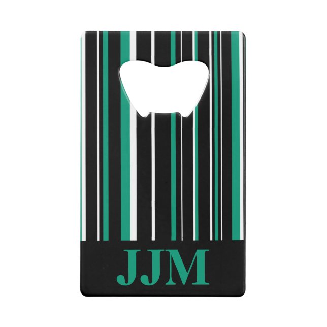 Monogram vert émeraude, noir, rayure code-barres (Devant)