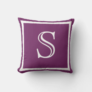 MONOGRAM Violet Uni Douce Raisin oreiller uni