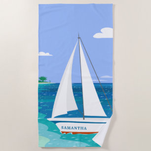 Monogram Voilier Côté mer Serviette de plage