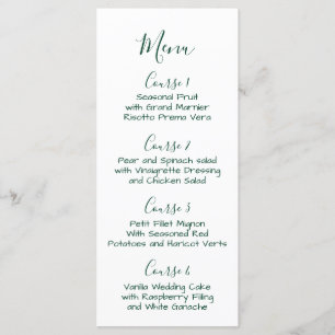 Monogramm Crest Forest Green menu Mariage
