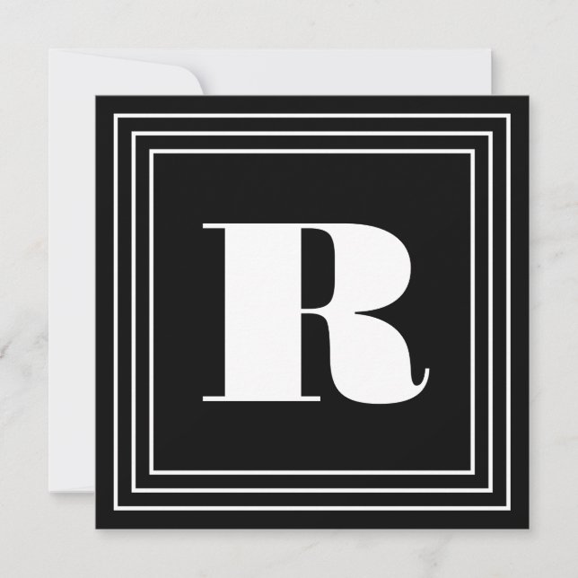 Monogramme 3 cadres | Noir et blanc (Devant)