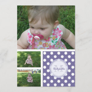 Monogramme: 3 Photos : Invitation P & W Polka-dot