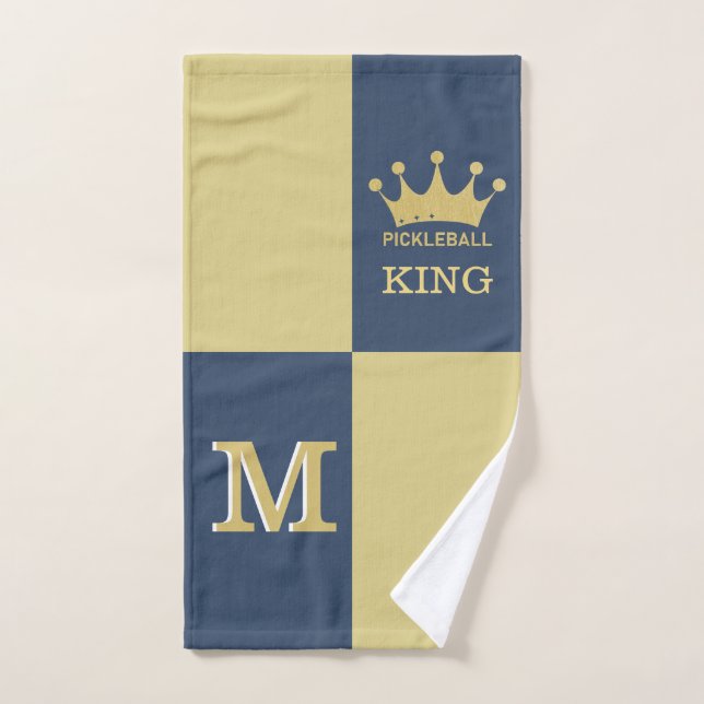 Monogramme 3D King Crown Pickleball (Serviette à main)