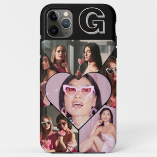 Monogramme 6-Photo Collage coque iphone Turquoise