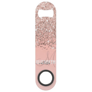 Monogramme à dégradé rose Rose or Confetti