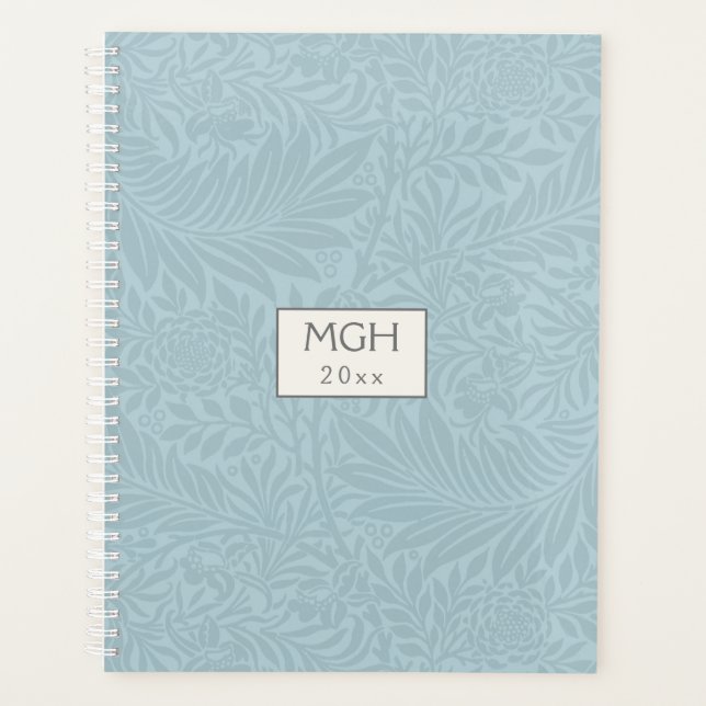 Monogramme à motif de fleur de pied-d'alouette ble (Devant)