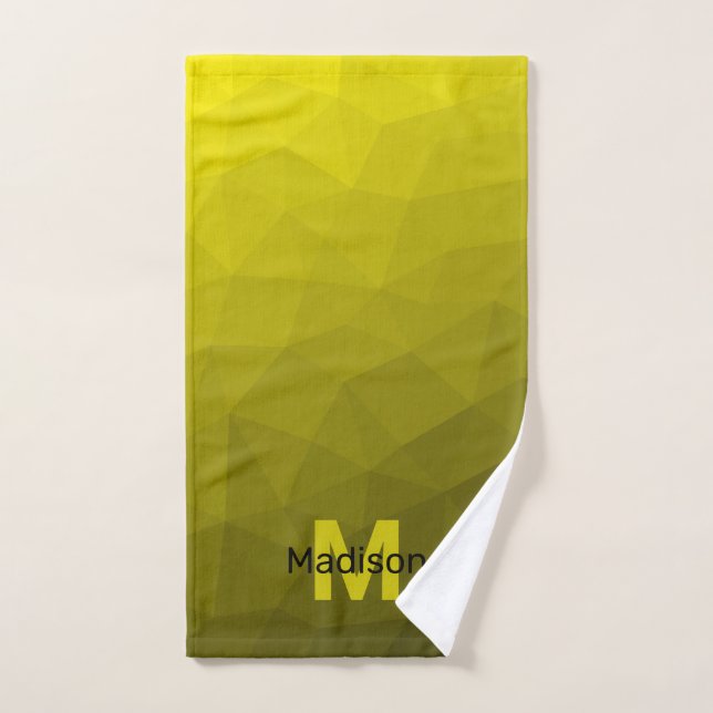 Monogramme à motif de maille géométrique ombre fon (Serviette à main)
