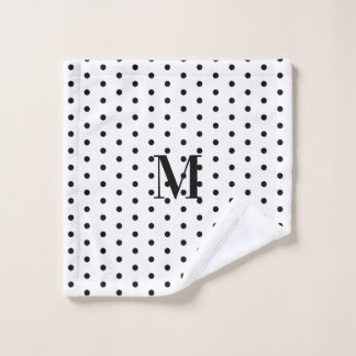 Monogramme à pois noir et blanc 