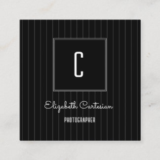 Monogramme à rayures modernes | Carte de visite no