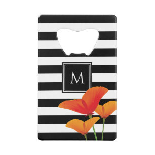 Monogramme à rayures noires chic