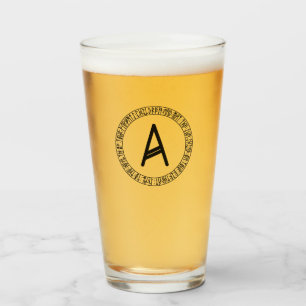 Monogramme A - Style viking - Verre à pinte