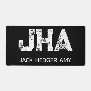 MONOGRAMME À TROIS LETTRES BLANC MINIMALISTE NOM N