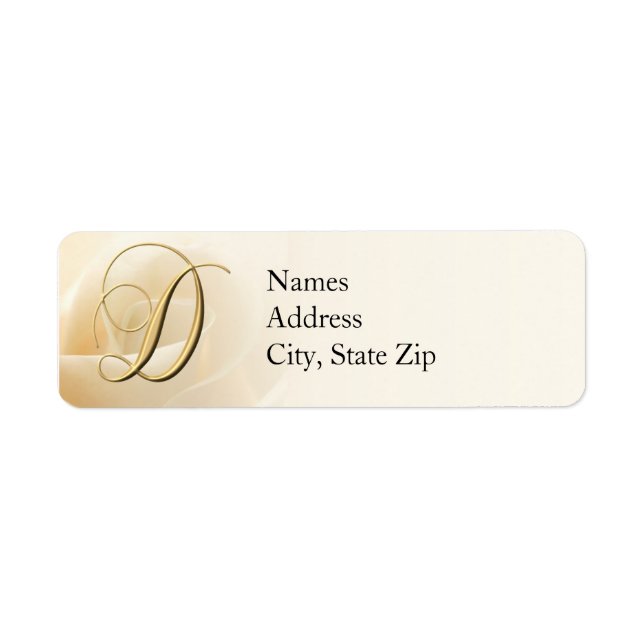 Monogramme Adresse de retour Étiquettes lettre D (Devant)