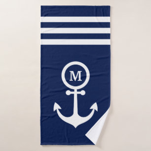 Monogramme Ancre bleue de la marine marine sur mes